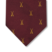 Cravate motif chasse - Bordeaux & Or - Soie