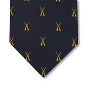 Cravate motif chasse - Marine & Or - Soie