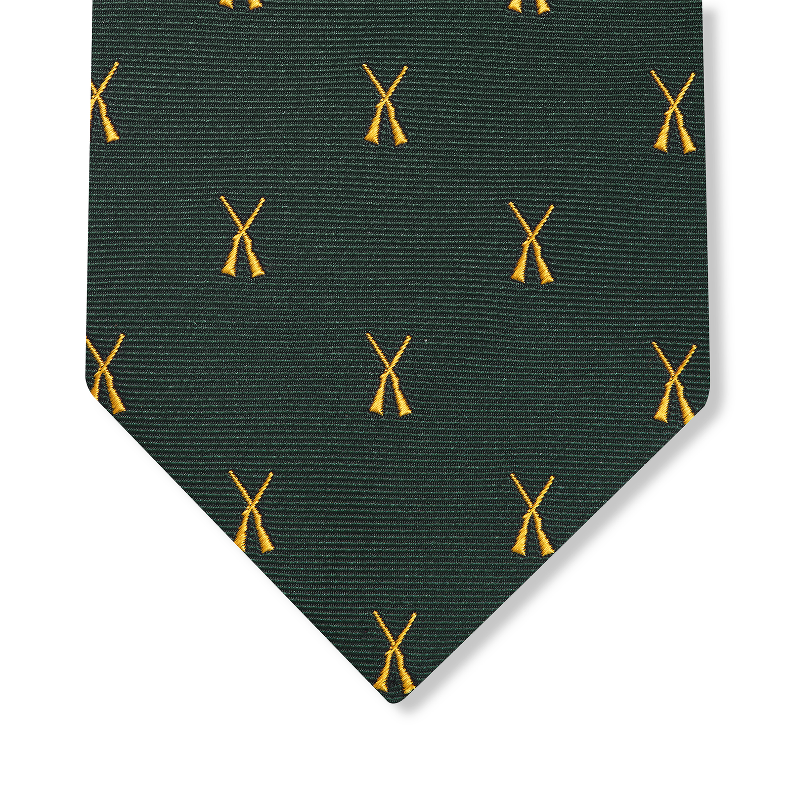 Cravate Motif Chasse Vert Acad Mie Or Soie