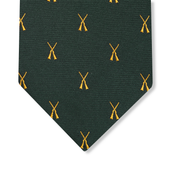 Cravate motif chasse - Vert Académie & Or - Soie