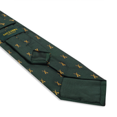 Cravate Motif Chasse Vert Acad Mie Or Soie