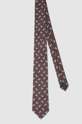 Cravate Dawson en soie marron