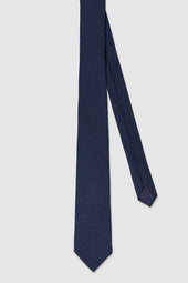 Cravate Maxwell en soie bleu marine