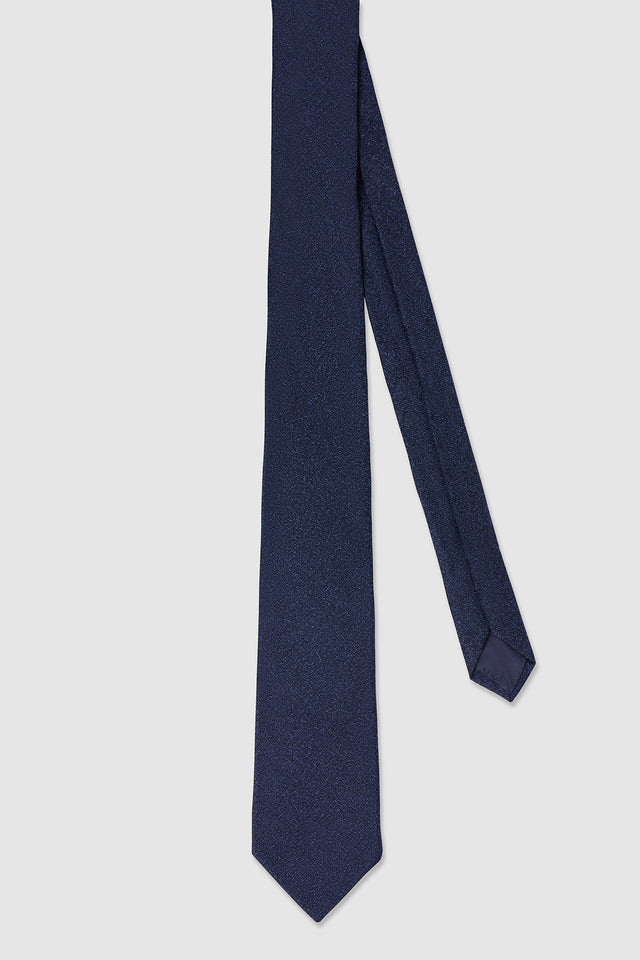 Maxwell tie in navy blue silk