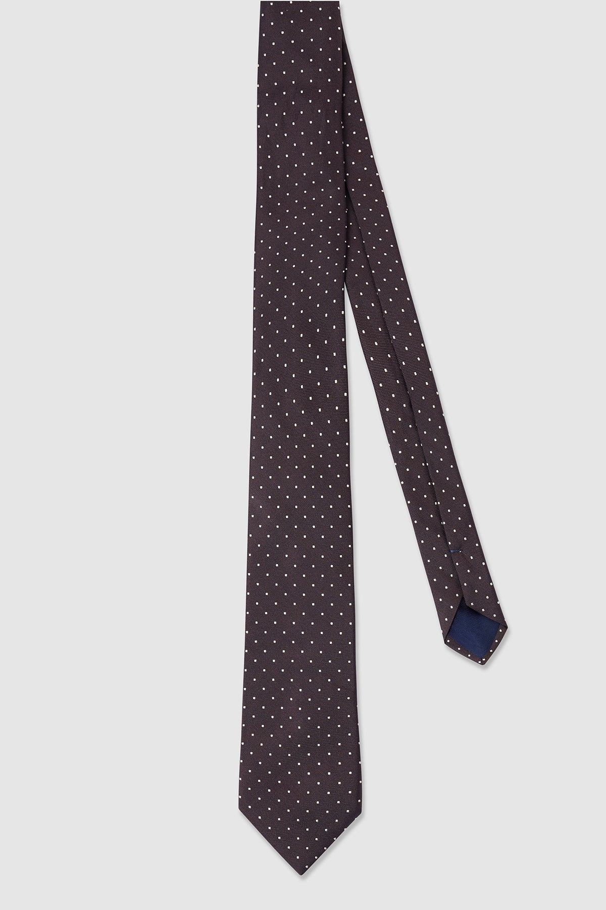Nereo brown silk tie