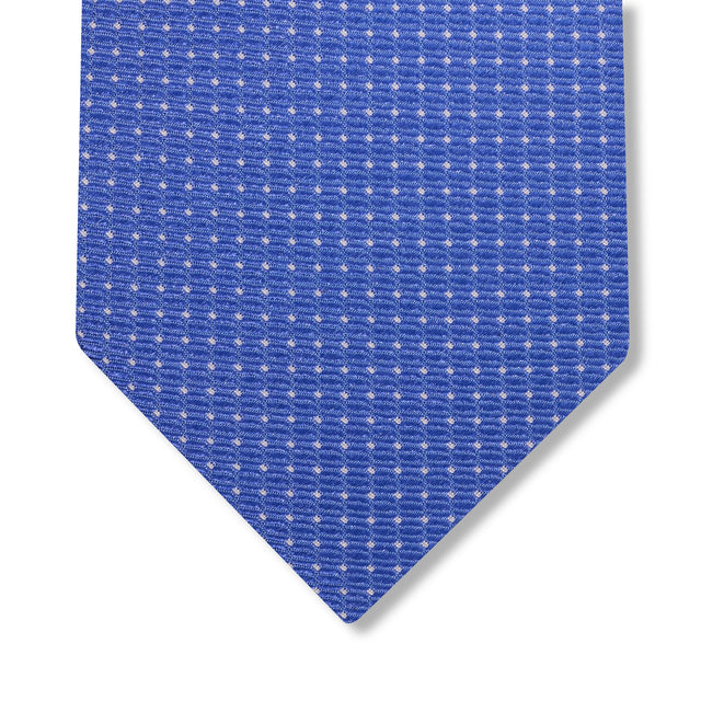Cravate Bleu ciel & Gris clair - Motif Pois - Soie
