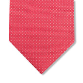 Cravate Rouge & Beige - Motif Pois - Soie