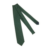 Cravate Vert Fonc Vert Clair Motif Floral Soie