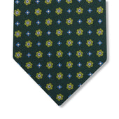 Cravate Vert foncé & Vert clair - Motif Floral - Soie