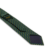 Cravate Vert Fonc Vert Clair Motif Floral Soie