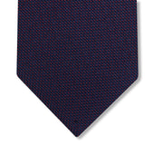 Cravate Bleu marine & Rouge - Motif Caviar - Soie