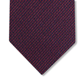 Cravate Bleu marine & Rouge - Motif Entrelacs - Soie