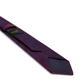 Cravate Bleu Marine Rouge Motif Entrelacs Soie