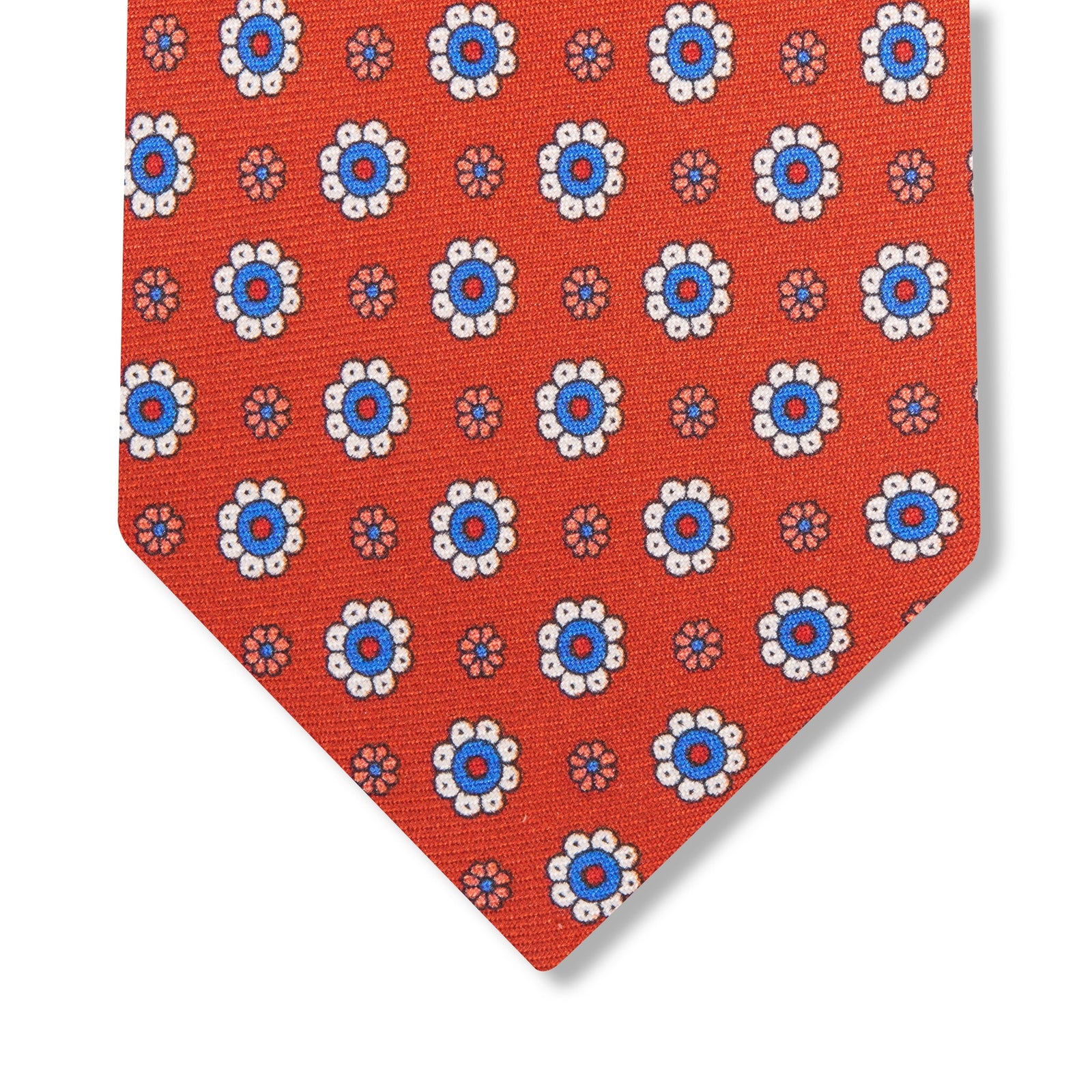 Cravate Bleu Motif Floral Soie