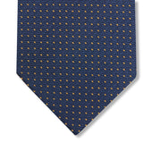 Cravate Bleu marine & Or - Motif Pois - Soie
