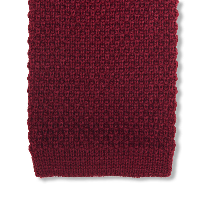 Cravate tricot - Bordeaux - Laine