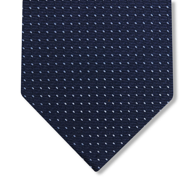 Cravate Marine & Ciel - Motif Pois - Soie