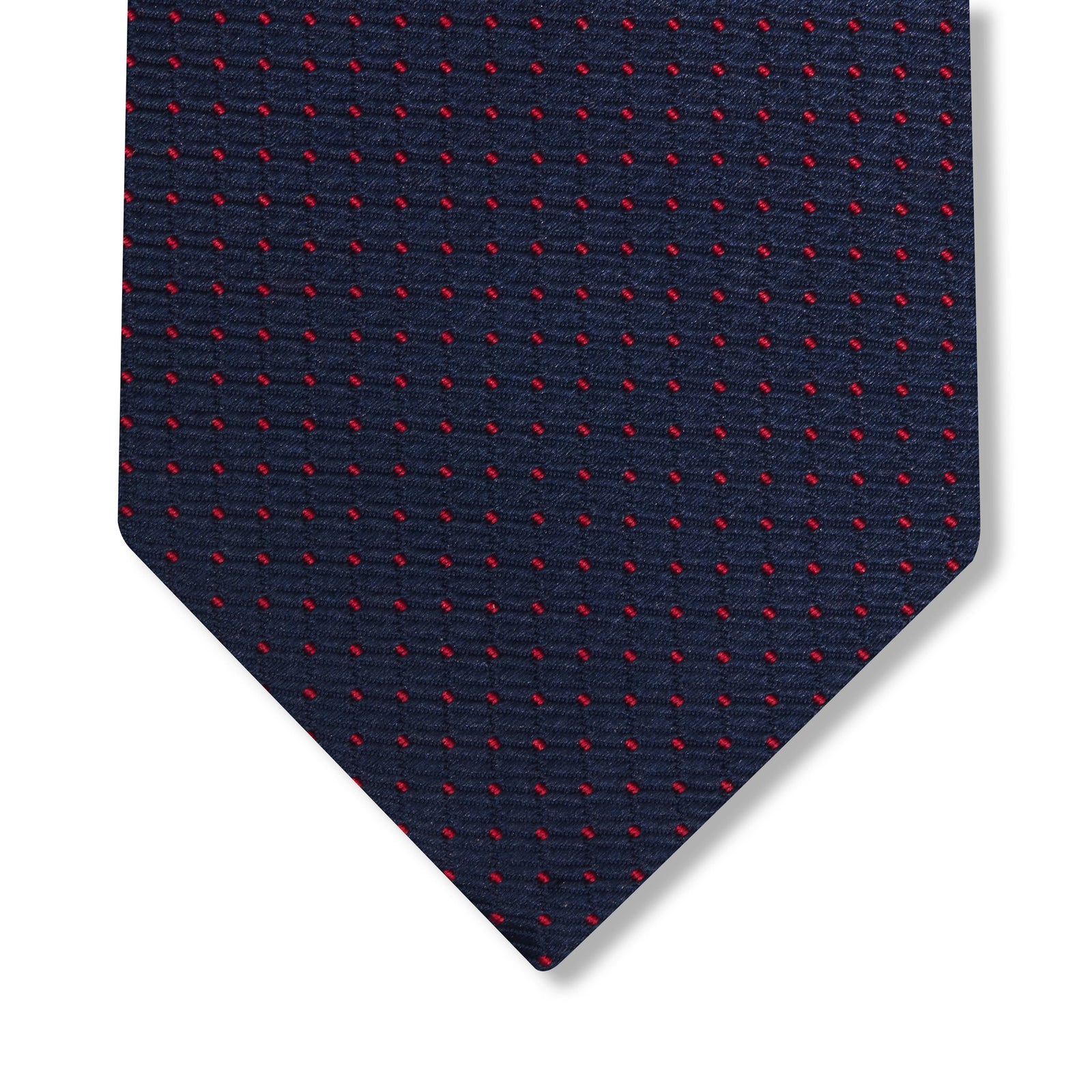Cravate Bleu Marine Rouge Motif Pois Soie