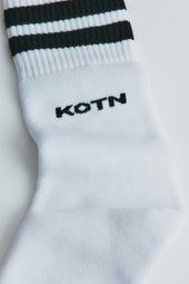 Crew Socks in Black Stripe