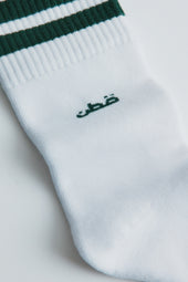 Crew Socks in Bottle Green Stripe