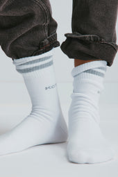 Crew Socks in Grey Mix Stripe
