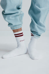 Crew Socks in Sunstar Red Stripe