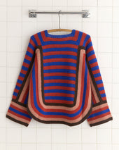 Crochet Four Stripe Sweater Red