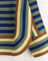 Crochet Four Stripe Sweater Green