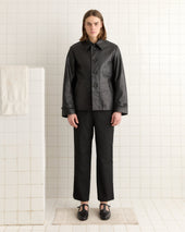 Cropped Continental Coat - Black