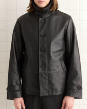 Cropped Continental Coat - Black