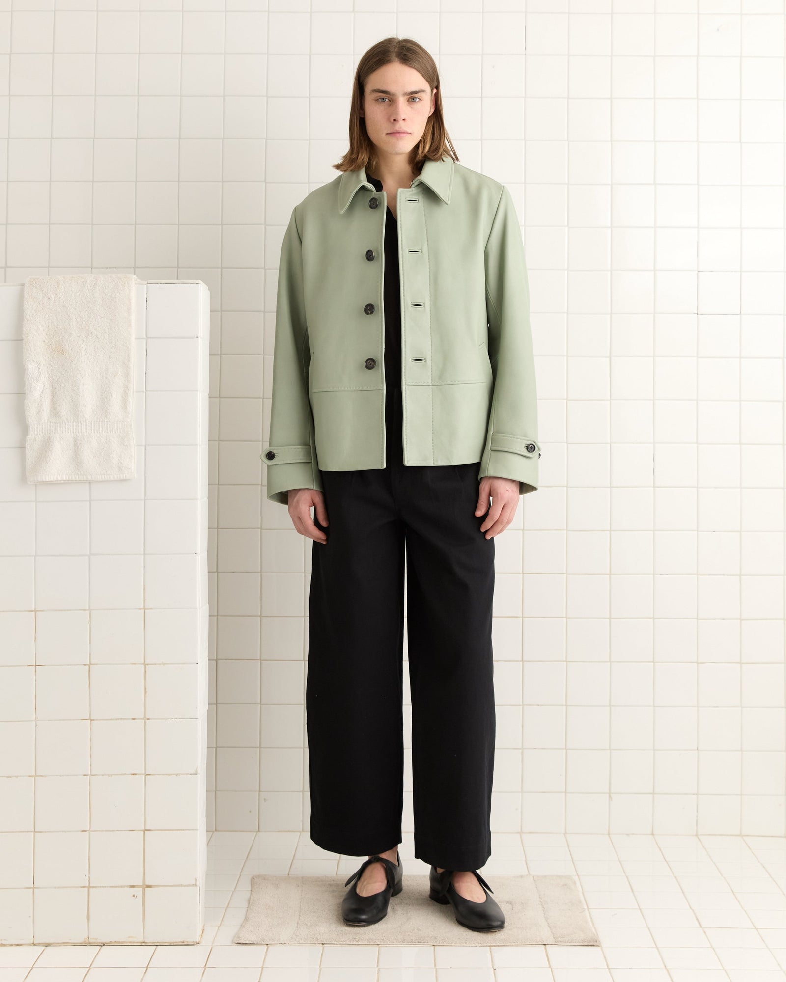 Cropped Continental Coat - Sea Foam