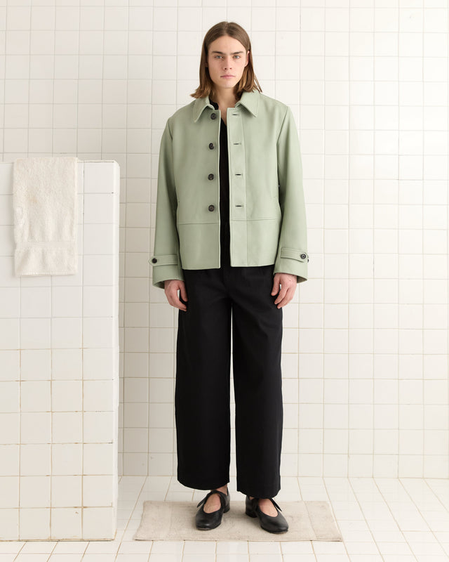 Cropped Continental Coat - Sea Foam