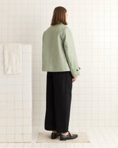 Cropped Continental Coat - Sea Foam