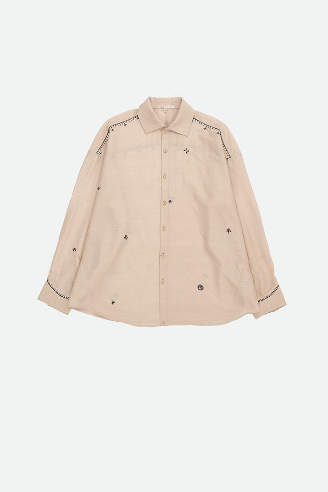 Cotton Silk Embroidered Shirt In