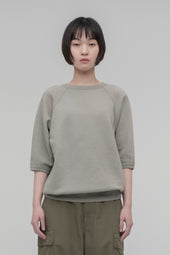 Crewneck Short Sleeve Sweatshirt Slightly Brushed