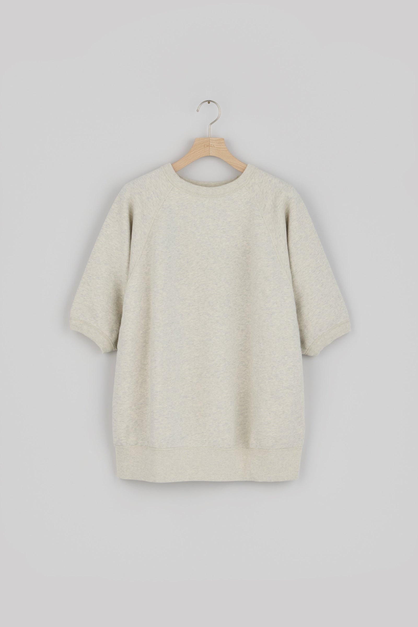 Crewneck Short Sleeve Sweatshirt Slightly Brushed