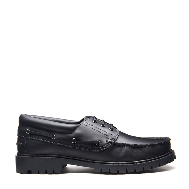 Black Greasy Boat Shoe