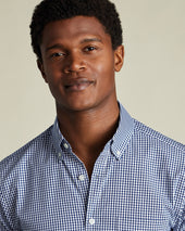 Non Iron Stretch Poplin Check Shirt