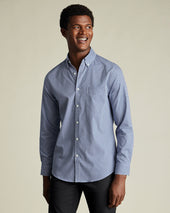 Non Iron Stretch Poplin Check Shirt