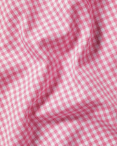 Non Iron Stretch Poplin Check Short Sleeve Shirt Pink