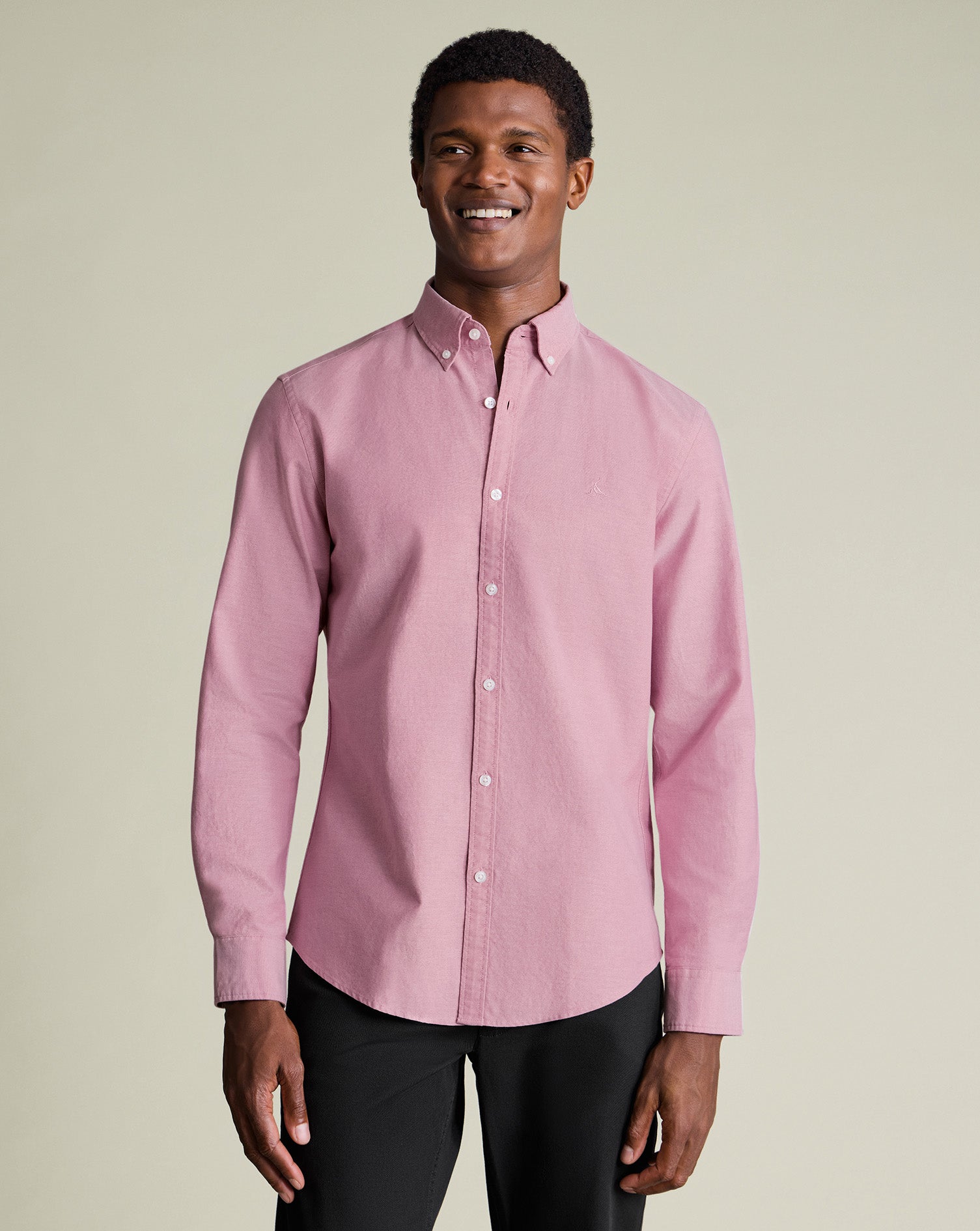 Stretch Washed Oxford Shirt Dark Pink