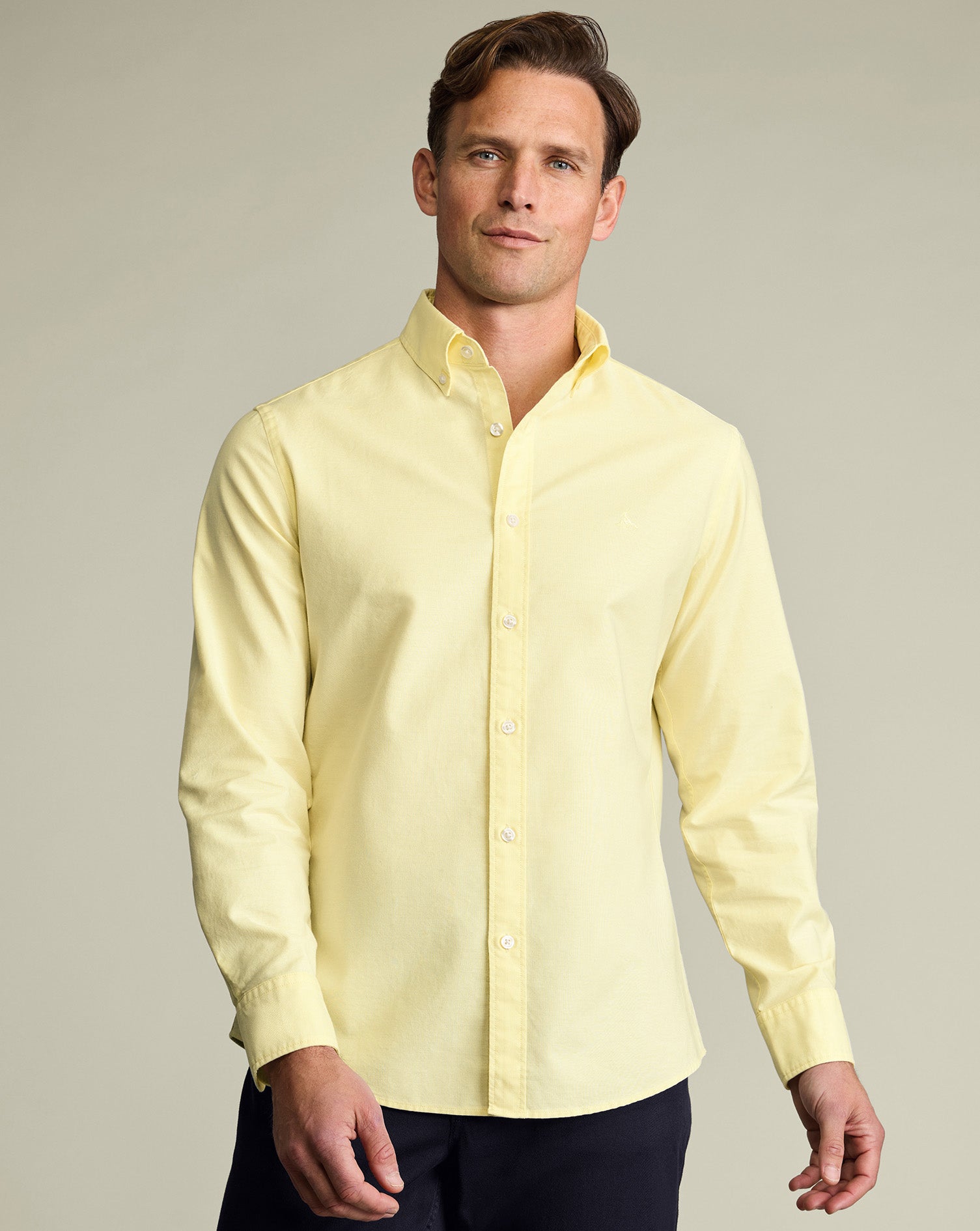 Button-Down Stretch Washed Oxford Shirt – Lemon Yellow