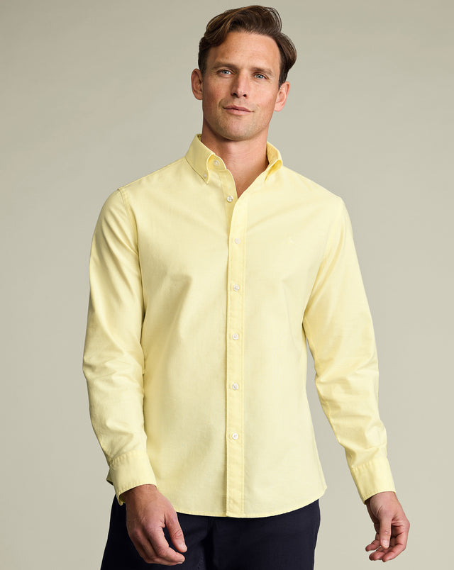 Button-Down Stretch Washed Oxford Shirt – Lemon Yellow