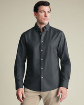 Button Down Stretch Washed Oxford Shirt Gray