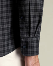 Non Iron Twill Check Shirt Grey Black