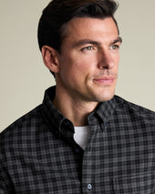 Non-Iron Twill Check Shirt – Grey & Black