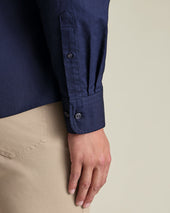 Stretch Washed Oxford Shirt Dark Blue