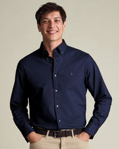 Stretch Washed Oxford Shirt Dark Blue