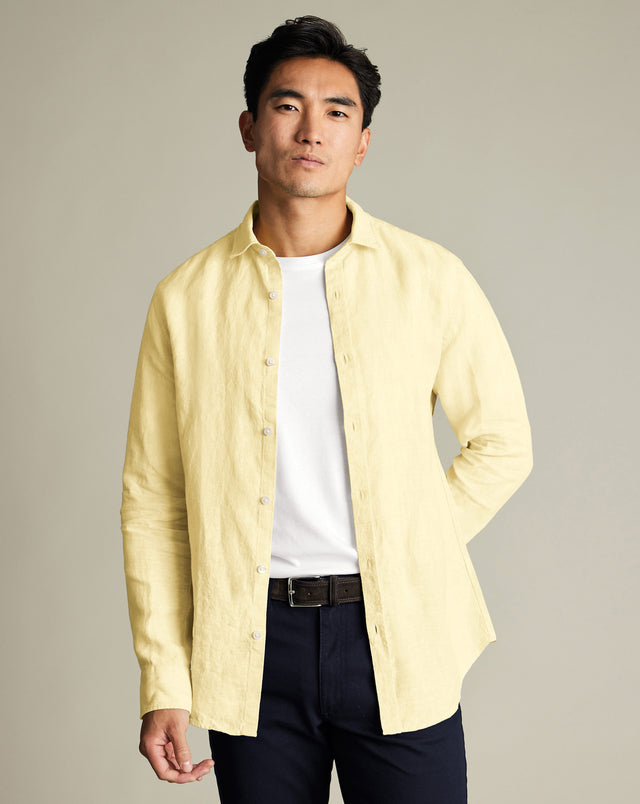 Pure Linen Shirt - Lemon Yellow