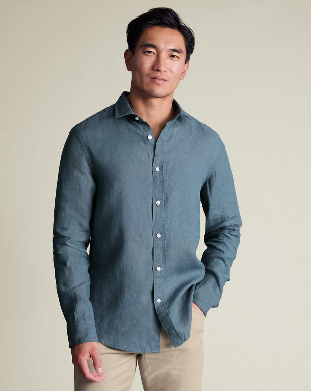 Pure Linen Shirt – Airforce Blue
